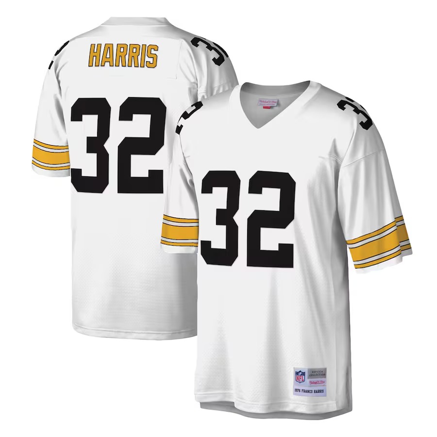 Men's Pittsburgh Steelers Franco Harris Mitchell & Ness White Legacy Replica Jersey - Jersey