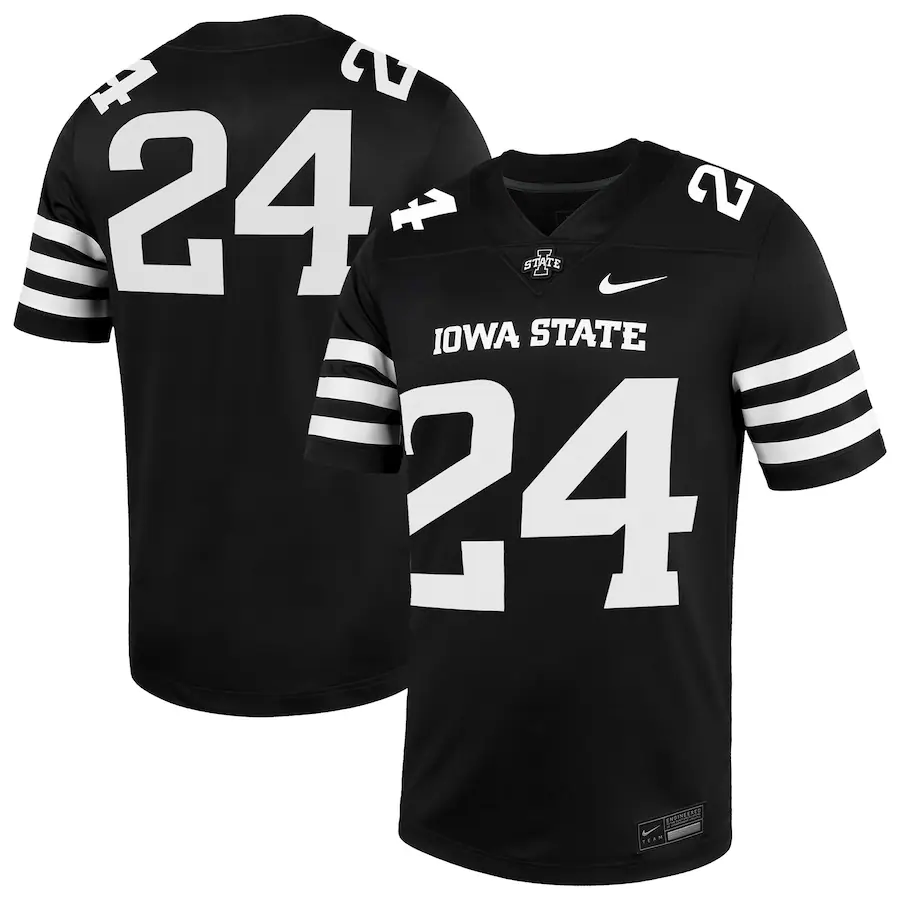 Men's Nike #24 Black Iowa State Cyclones  Alternate Game Jersey - Jersey