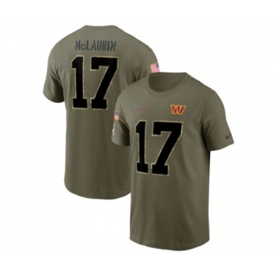Men's Washington Commanders #17 Terry McLaurin 2022 Olive Salute to Service T-Shirt - Jersey