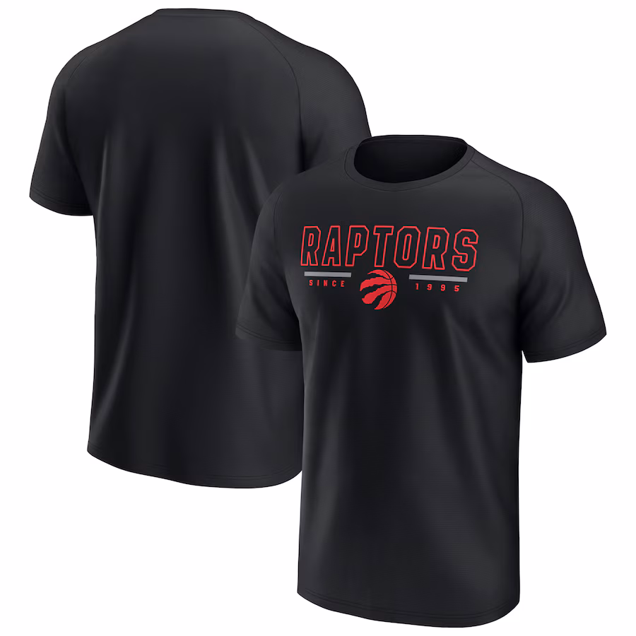 Men's Toronto Raptors Fanatics Black Raglan T-Shirt - Jersey