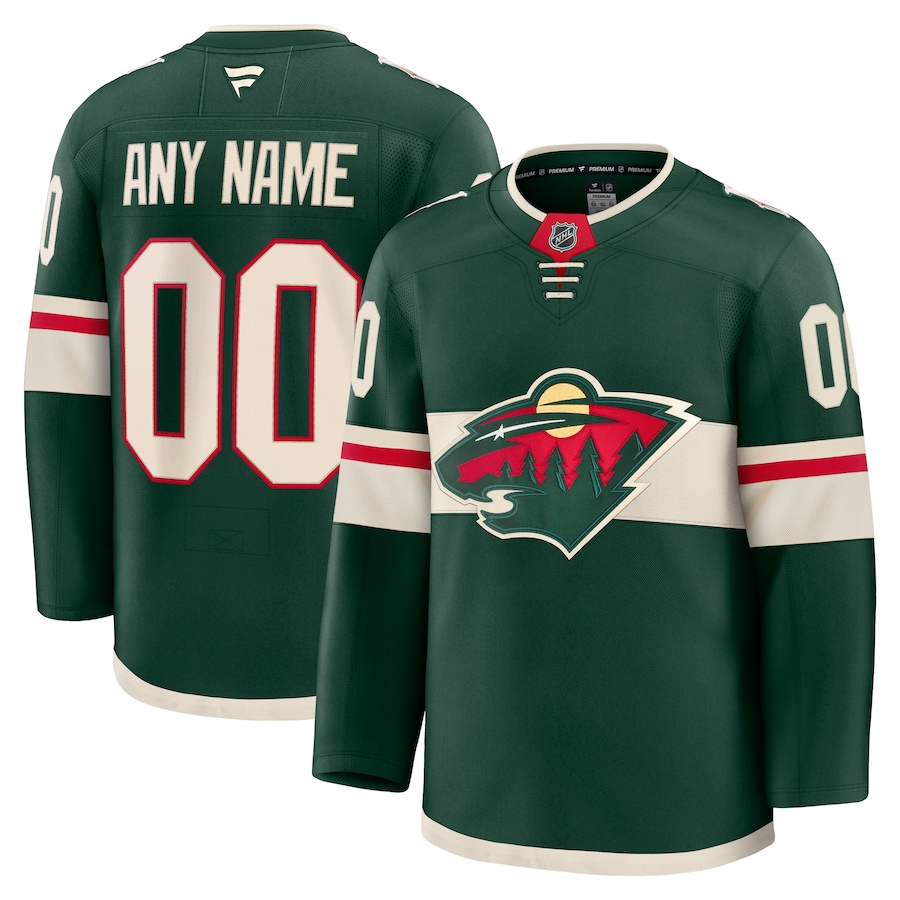 Men's Minnesota Wild Fanatics Green Home Premium Custom Jersey - Jersey