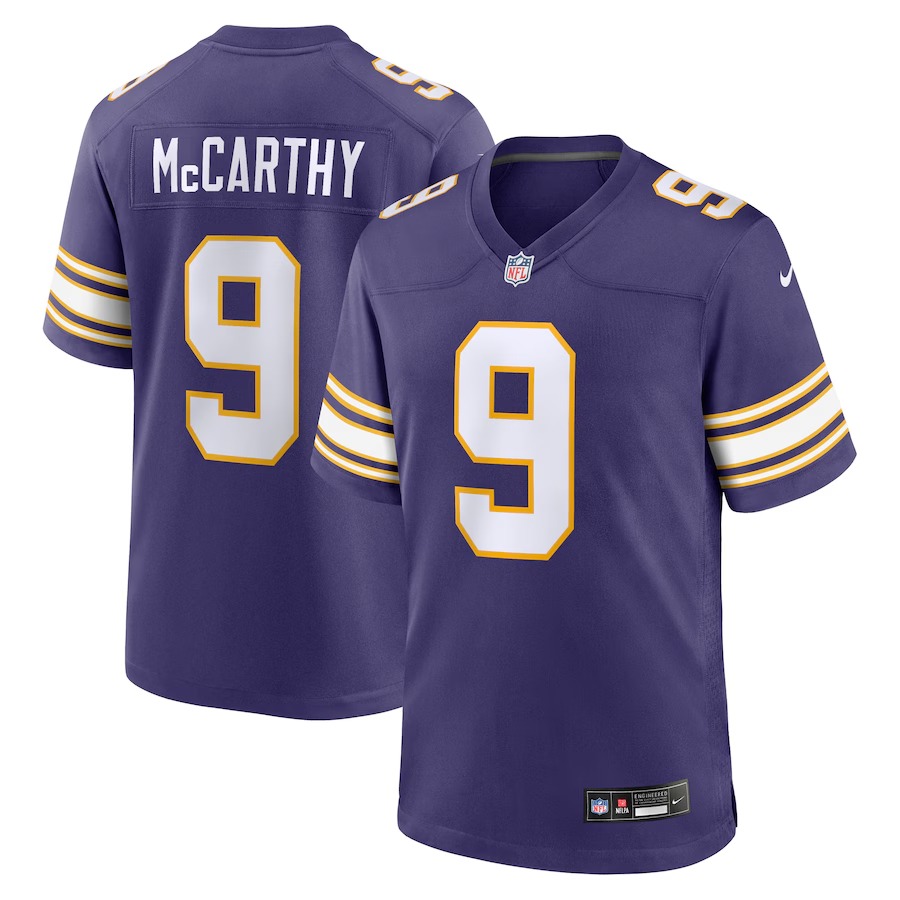 Men's Minnesota Vikings J.J. McCarthy Nike Purple 2nd Alternate Player Game Jersey - Jersey