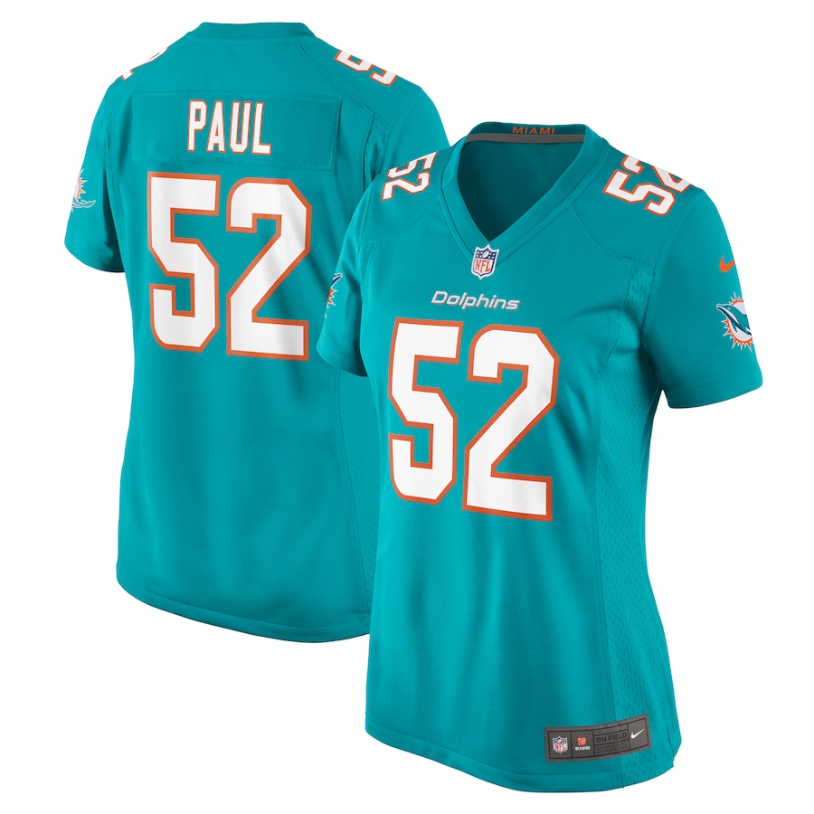 Women's Miami Dolphins Patrick Paul Nike Aqua Game Jersey - Jersey