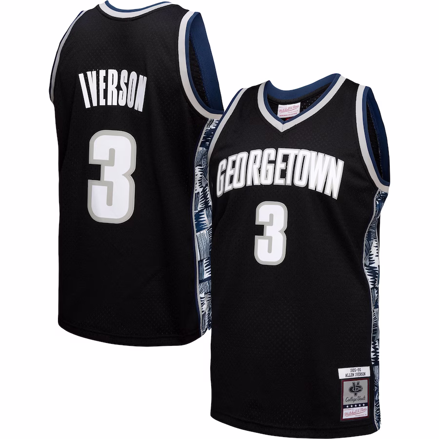 Allen Iverson Georgetown Hoyas Mitchell & Ness 1995/96 College Vault Player Swingman Jersey - Black - Jersey
