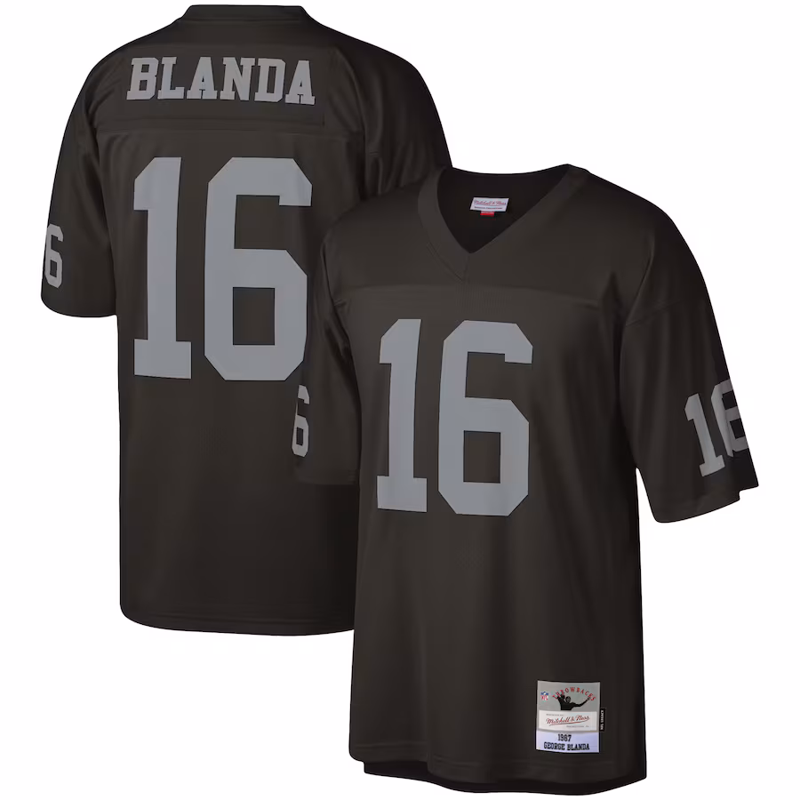 Men's Las Vegas Raiders George Blanda Mitchell & Ness Black Legacy Replica Jersey - Jersey