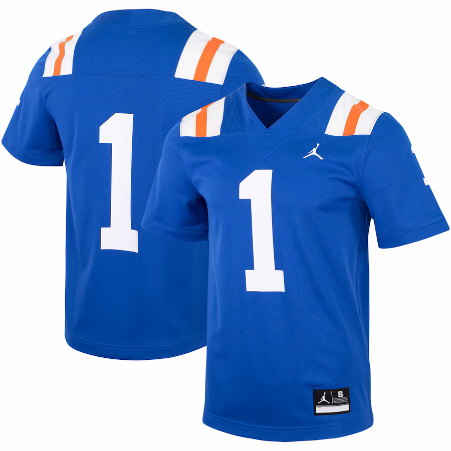 Men's Jordan Brand #1 Royal Florida Gators Throwback Replica Jersey - Jersey