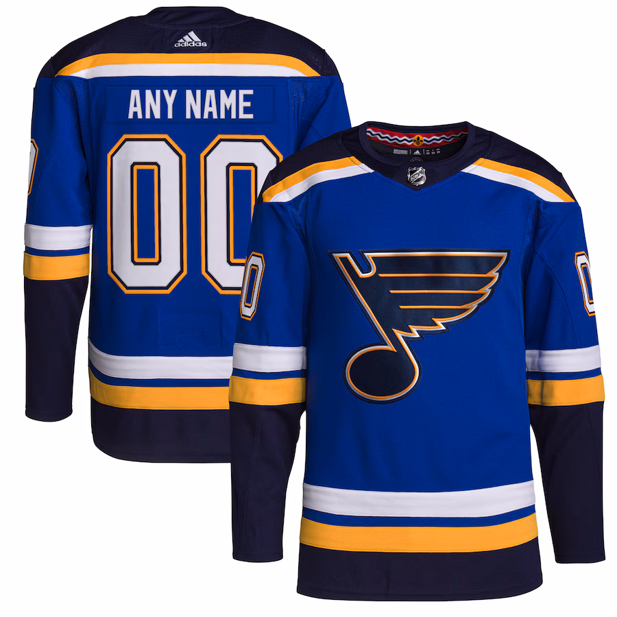 Men's St. Louis Blues adidas Royal Home Primegreen Authentic Custom Jersey - Jersey