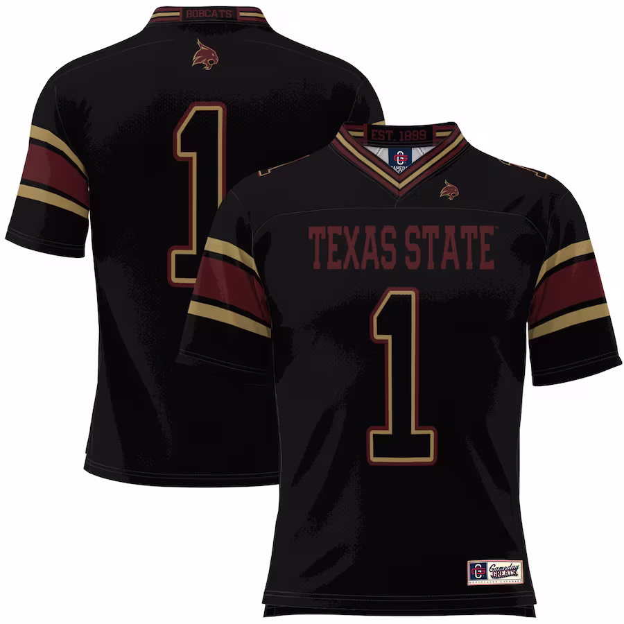 #1 Texas State Bobcats GameDay Greats Youth Football Jersey - Black - Jersey