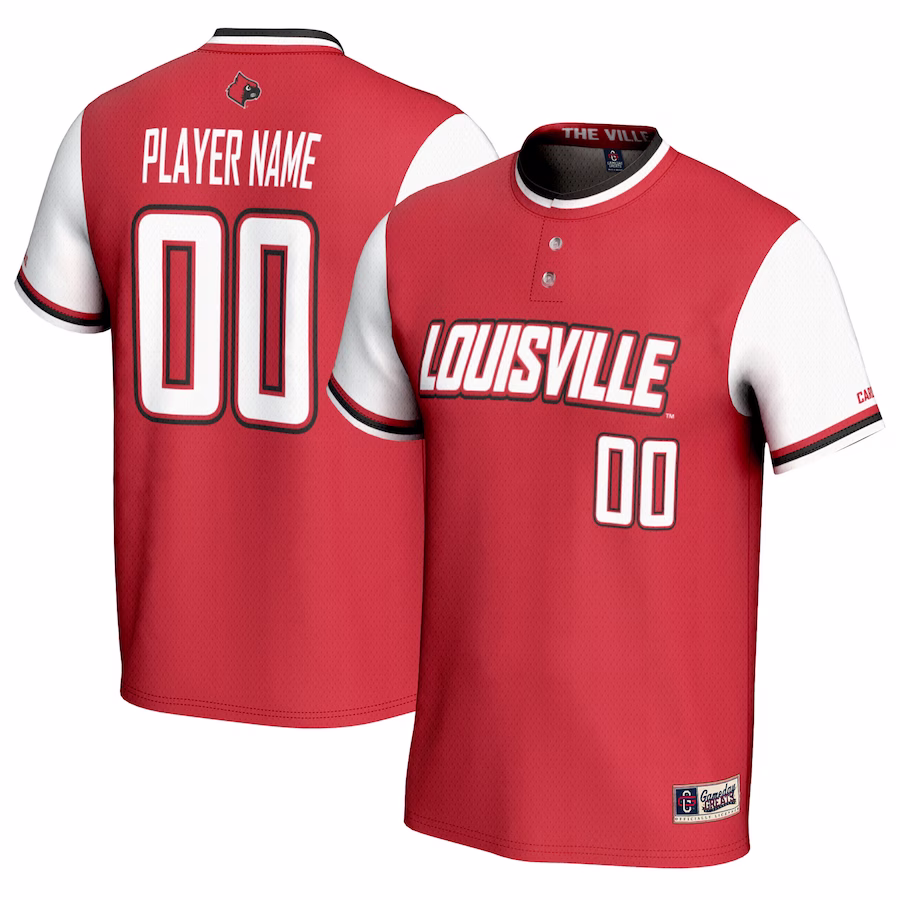 Louisville Cardinals GameDay Greats Unisex NIL Pick-A-Player Lightweight Softball Jersey - Red - Jersey