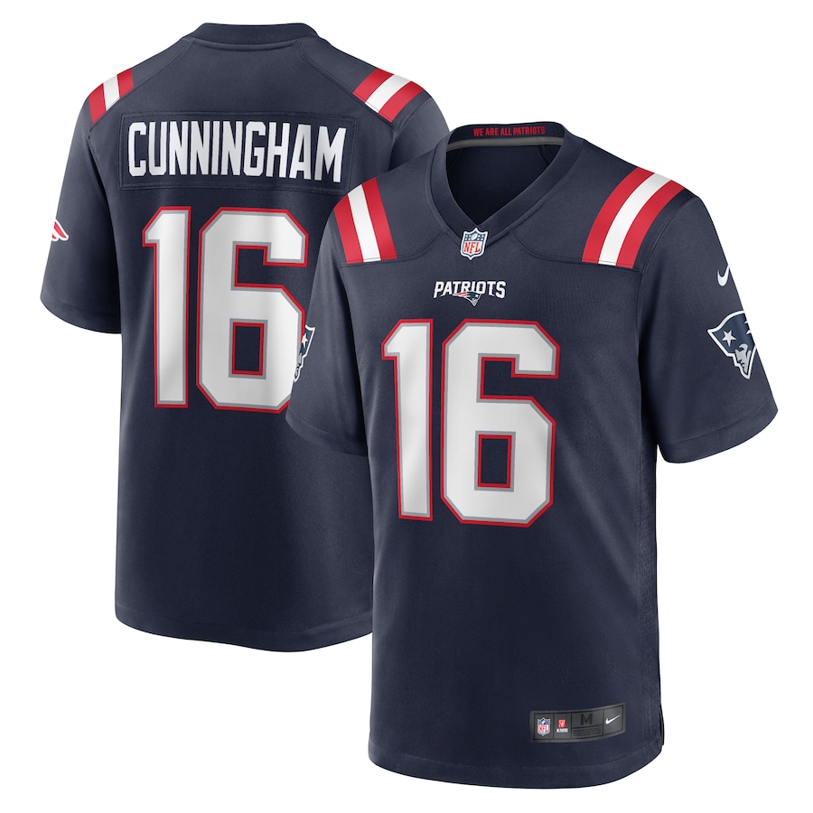 Men's New England Patriots Malik Cunningham Nike  Navy Team Game Jersey - Jersey