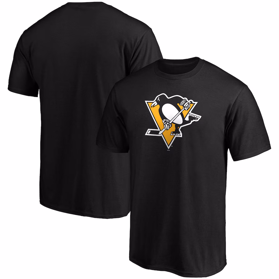 Men's Pittsburgh Penguins Fanatics Black Team Primary Logo T-Shirt - Jersey