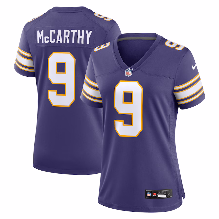 Women's Minnesota Vikings J.J. McCarthy Nike Purple 2nd Alternate Player Game Jersey - Jersey