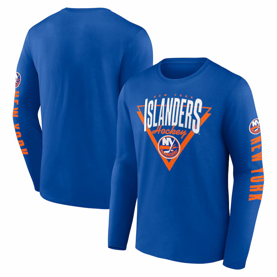Men's New York Islanders Fanatics Royal Headline Long Sleeve T-Shirt - Jersey