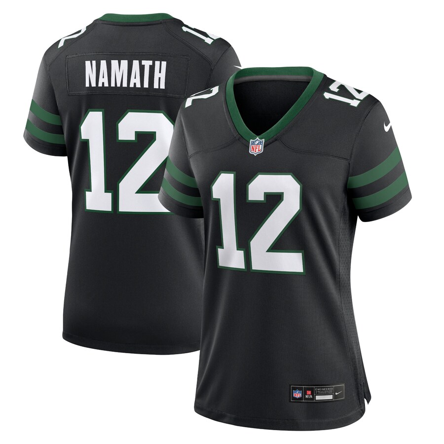 Women's New York Jets Joe Namath Nike Legacy Black Retired Player Alternate Game Jersey - Jersey