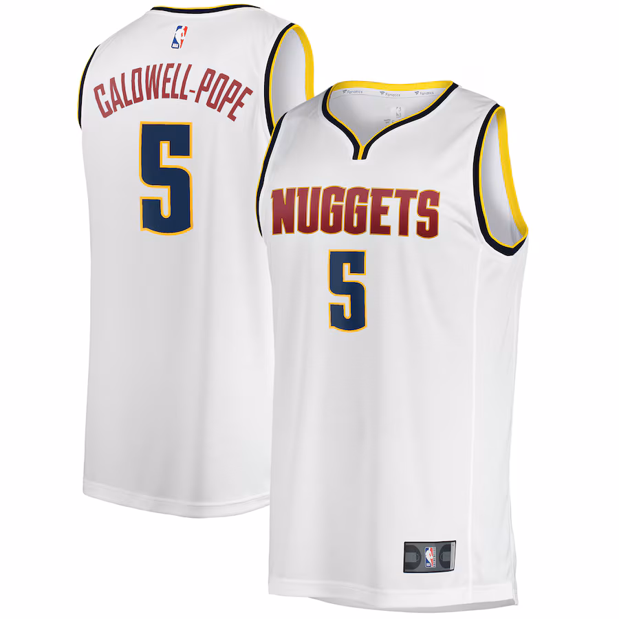 Men's Denver Nuggets Kentavious Caldwell-Pope Fanatics White Fast Break Player Jersey - Association Edition - Jersey