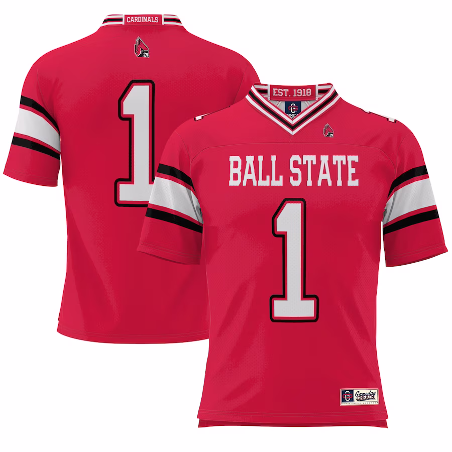 #1 Ball State Cardinals GameDay Greats Endzone Football Jersey - Cardinal - Jersey