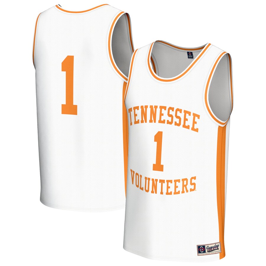 Unisex GameDay Greats #1 White Tennessee Volunteers Lightweight Men's Basketball Fashion Jersey - Jersey