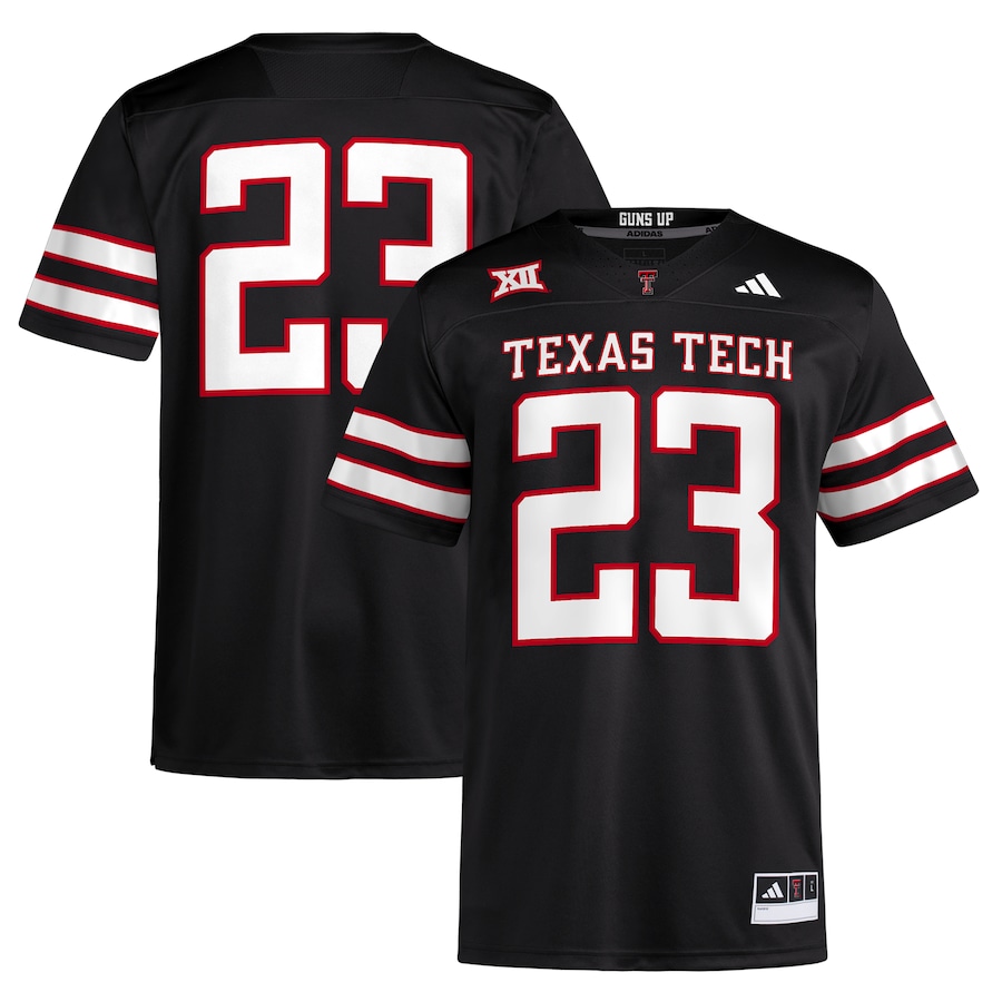 #23 Texas Tech Red Raiders adidas Alternate Premier Football Jersey – Black - Jersey