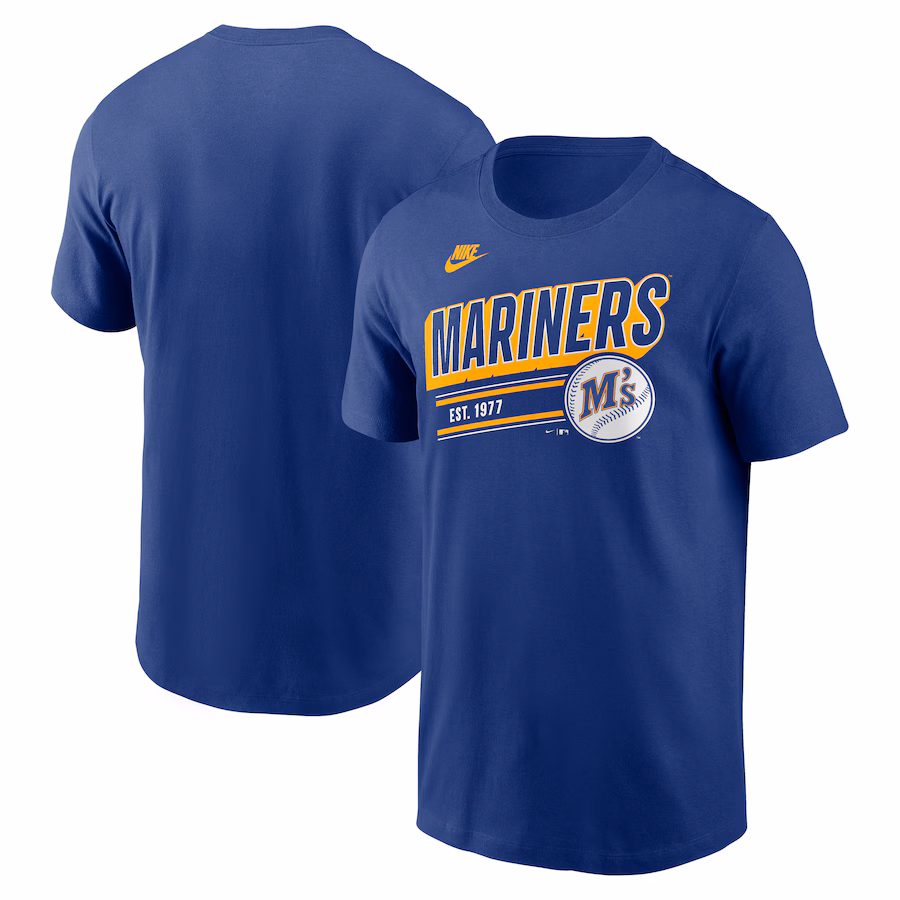 Men's Seattle Mariners Nike Royal Cooperstown Collection Retro T-Shirt - Jersey