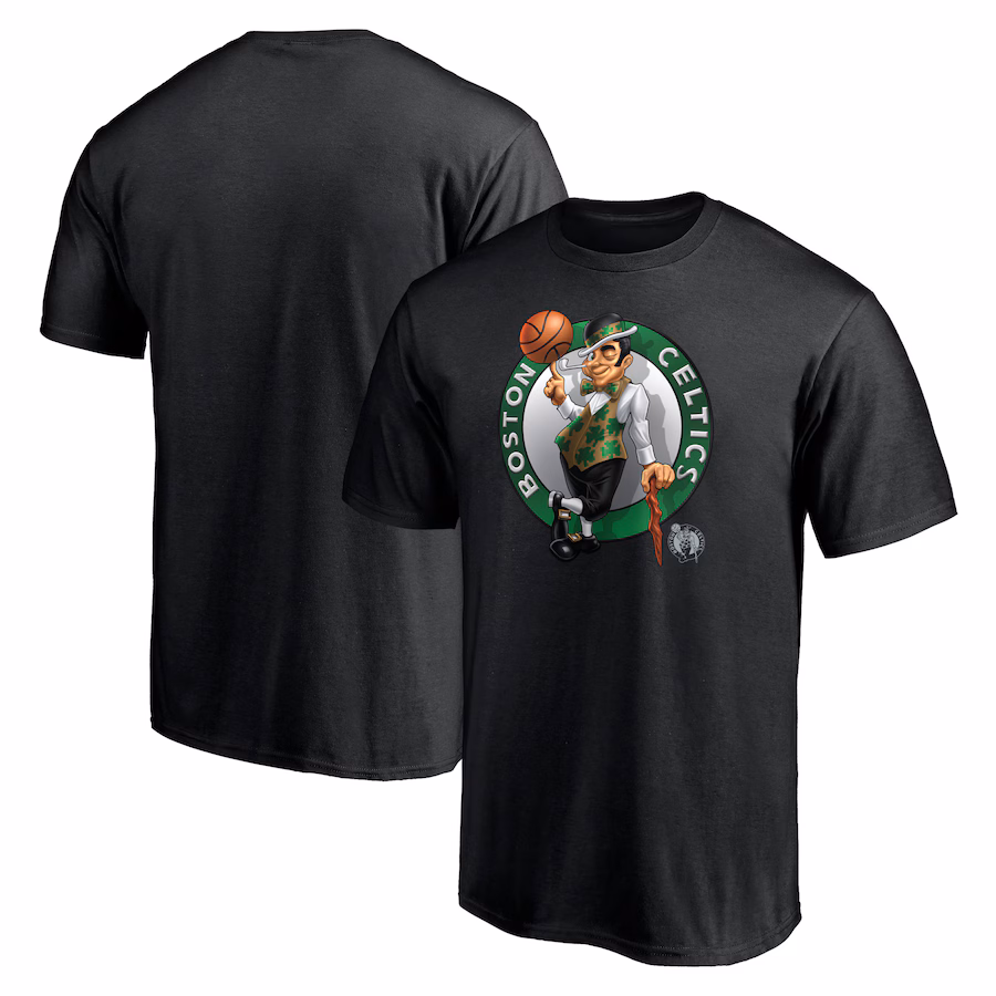 Men's Boston Celtics  Black Midnight Mascot T-Shirt - Jersey