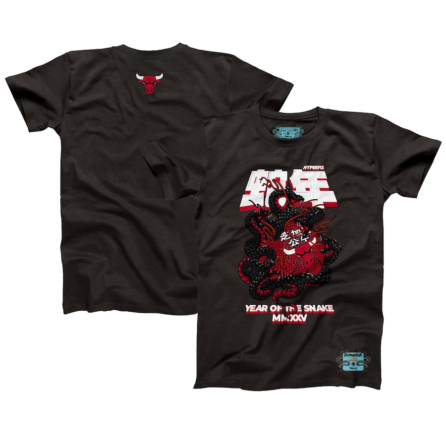 Unisex Chicago Bulls NBALab x Hyperfly Heather Black Year of the Snake Lunar New Year Collection T-Shirt - Jersey