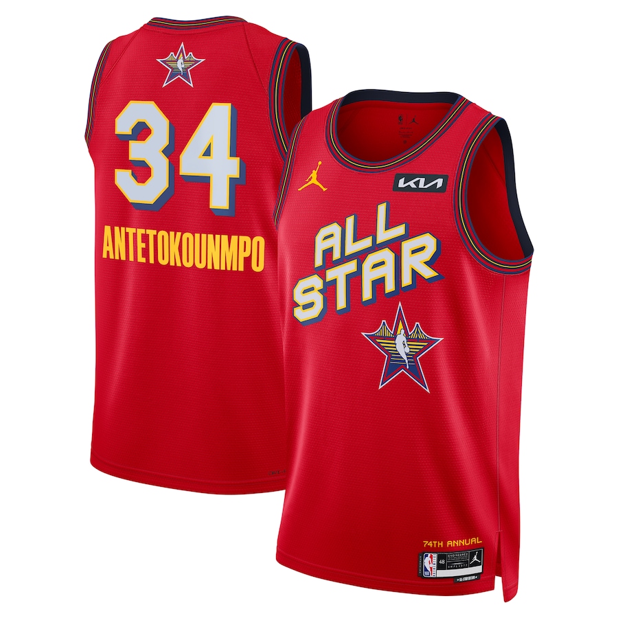 Unisex Giannis Antetokounmpo Jordan Brand Red 2025 NBA All-Star Game Swingman Player Jersey - Jersey