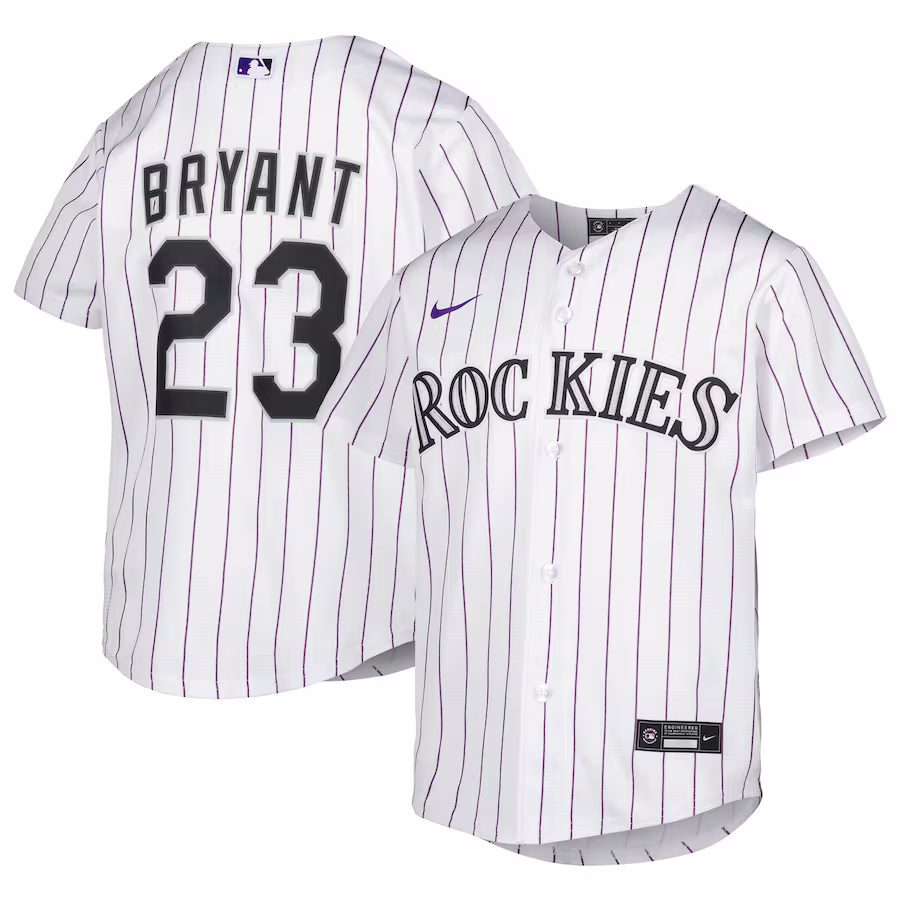 Youth Colorado Rockies Kris Bryant Nike White Alternate Replica Player Jersey - Jersey