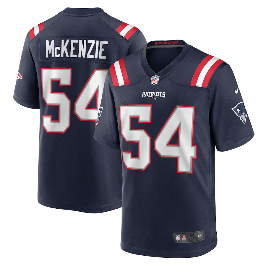 Men's New England Patriots Jalen McKenzie Nike Navy Team Game Jersey - Jersey