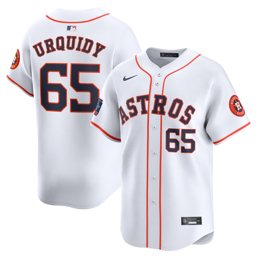 Men's Houston Astros Jose Urquidy Nike White 2024 MLB World Tour Mexico City Series Home Limited Player Jersey - Jersey