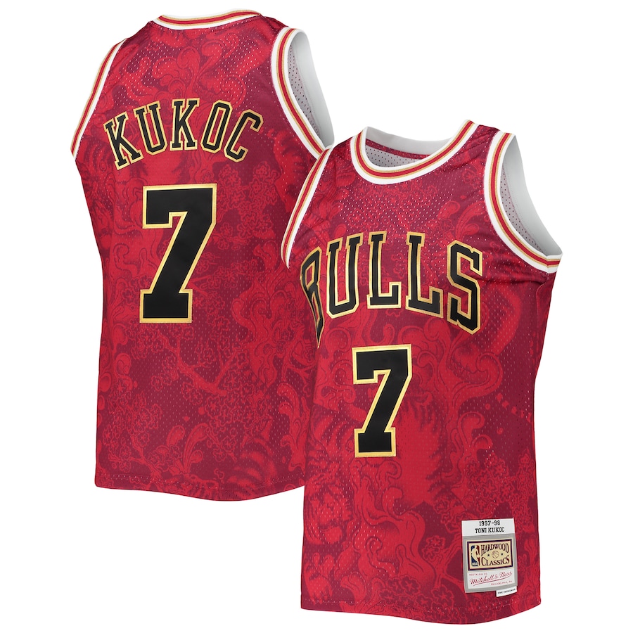 Men's Chicago Bulls Toni Kukoc Mitchell & Ness Red Hardwood Classics 1997/98 Lunar New Year Swingman Jersey - Jersey