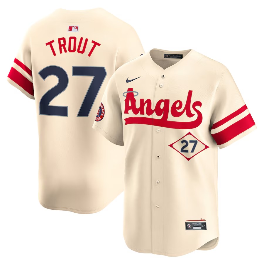 Men's Los Angeles Angels Mike Trout Nike Cream City Connect Limited Player Jersey - Jersey
