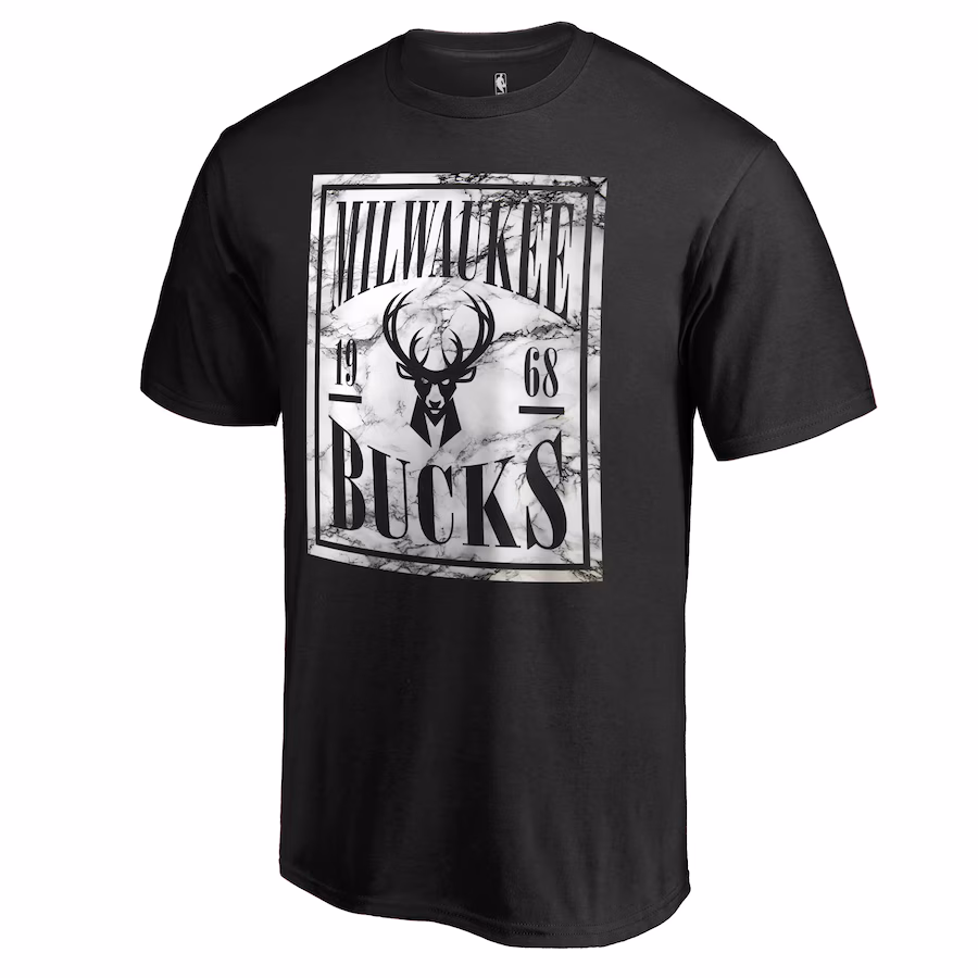 Men's Milwaukee Bucks Black Court Vision T-Shirt - Jersey