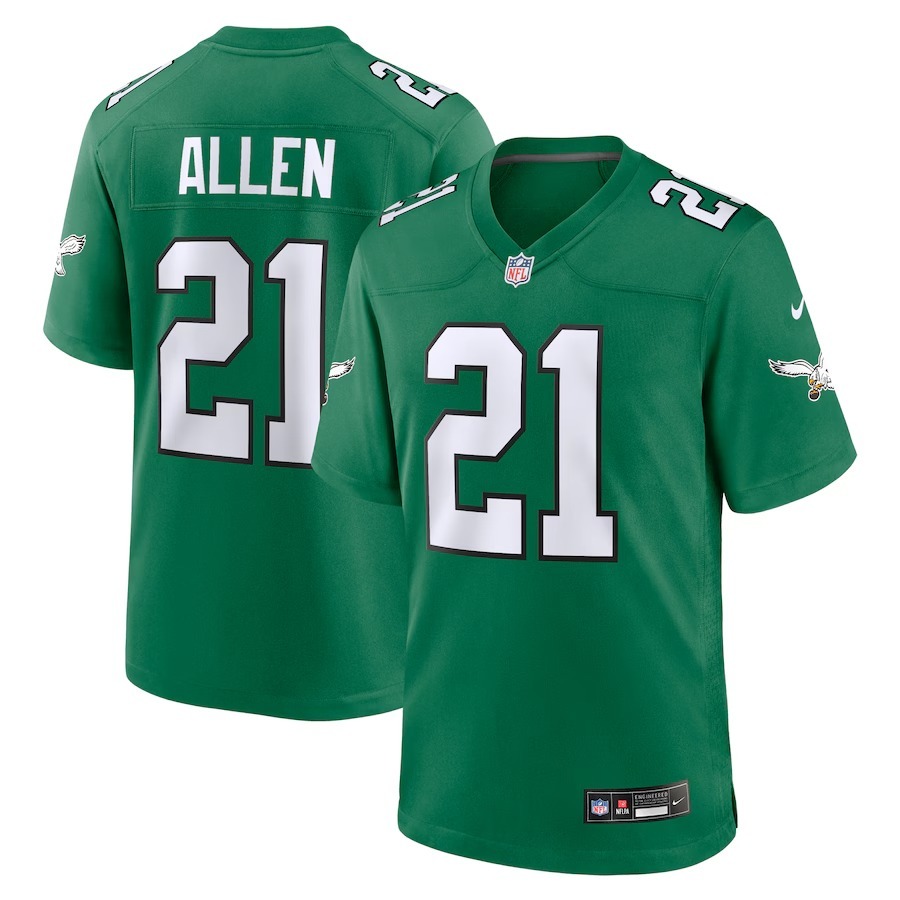 Men's Philadelphia Eagles Eric Allen Nike Kelly Green Alternate Game Jersey - Jersey