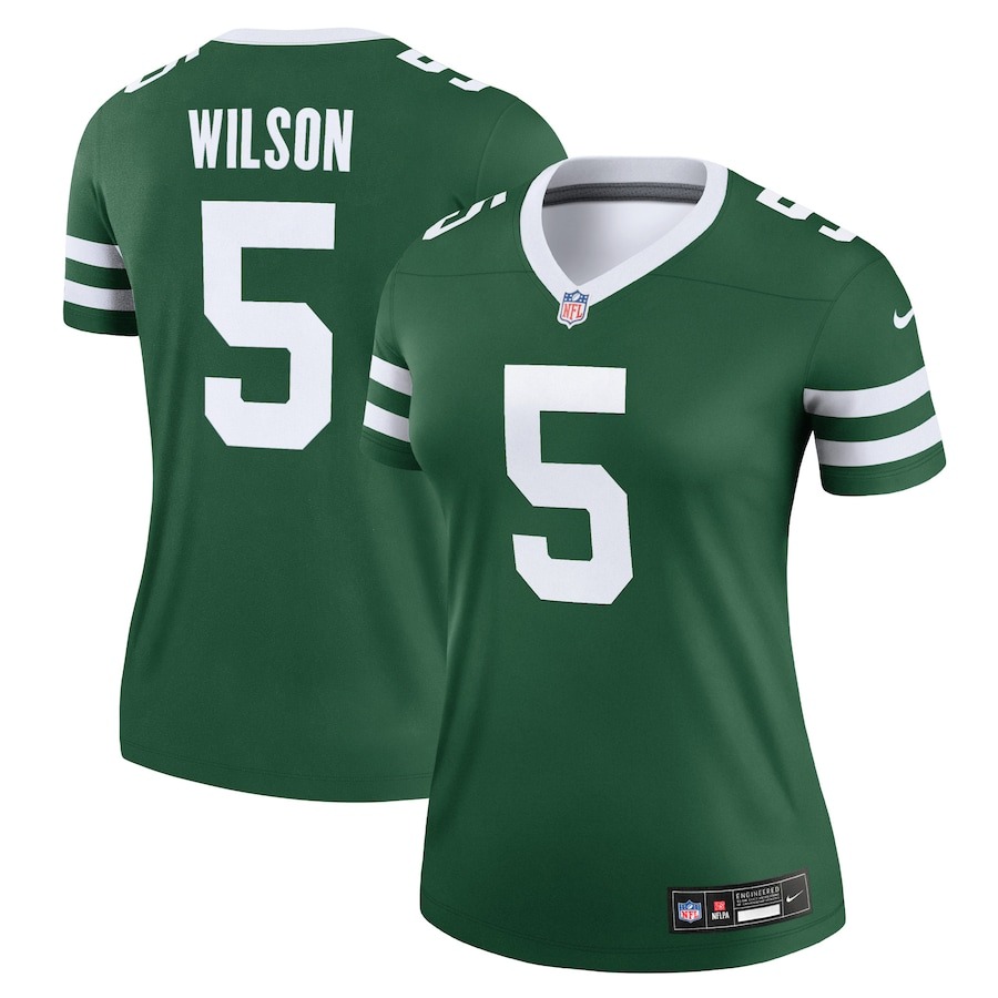 Women's New York Jets Garrett Wilson Nike Legacy Green Legend Jersey - Jersey