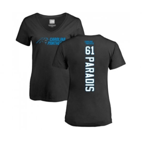 Football Women's Carolina Panthers #61 Matt Paradis Black Backer T-Shirt - Jersey