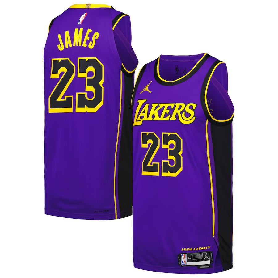 Men's Los Angeles Lakers LeBron James Jordan Brand Purple Authentic Player Jersey - Statement Edition - Jersey