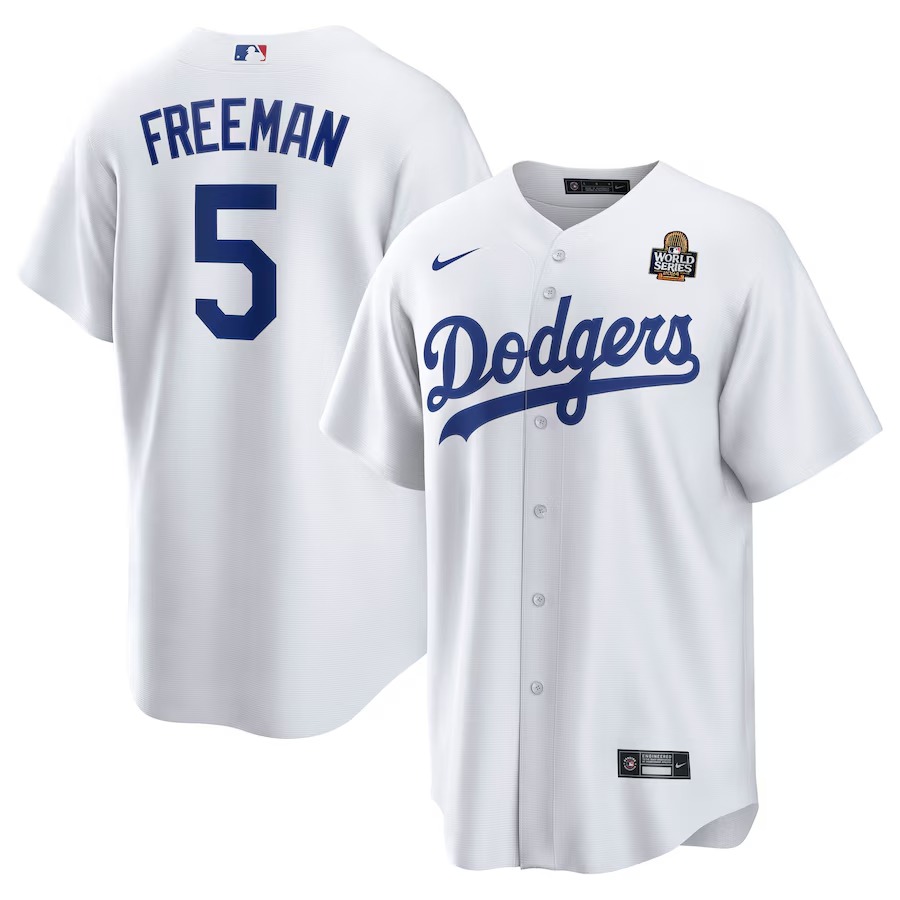 Men's Los Angeles Dodgers Freddie Freeman Nike White 2024 World Series Home Replica Player Jersey - Jersey