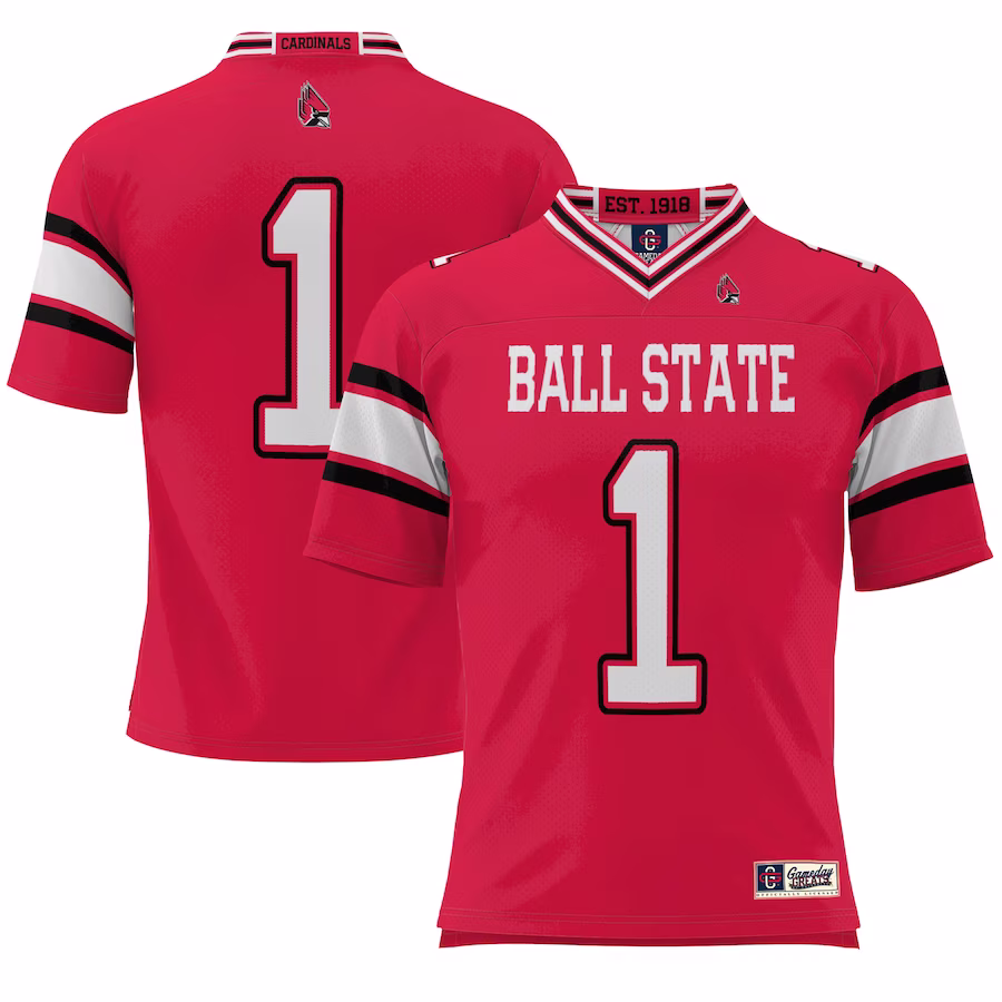 #1 Ball State Cardinals GameDay Greats Youth Endzone Football Jersey - Cardinal - Jersey