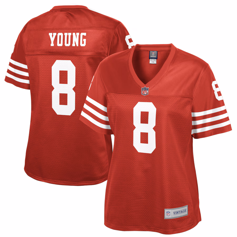 Women's San Francisco 49ers Steve Young NFL Pro Line Scarlet Retired Player Replica Jersey - Jersey