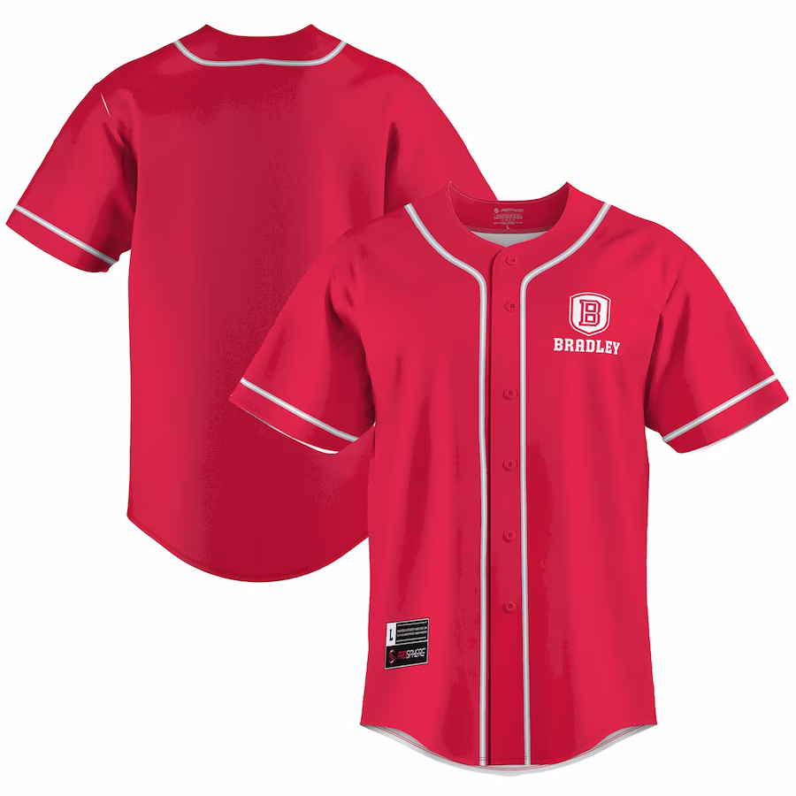 Bradley Braves GameDay Greats  Lightweight Baseball Jersey - Red - Jersey