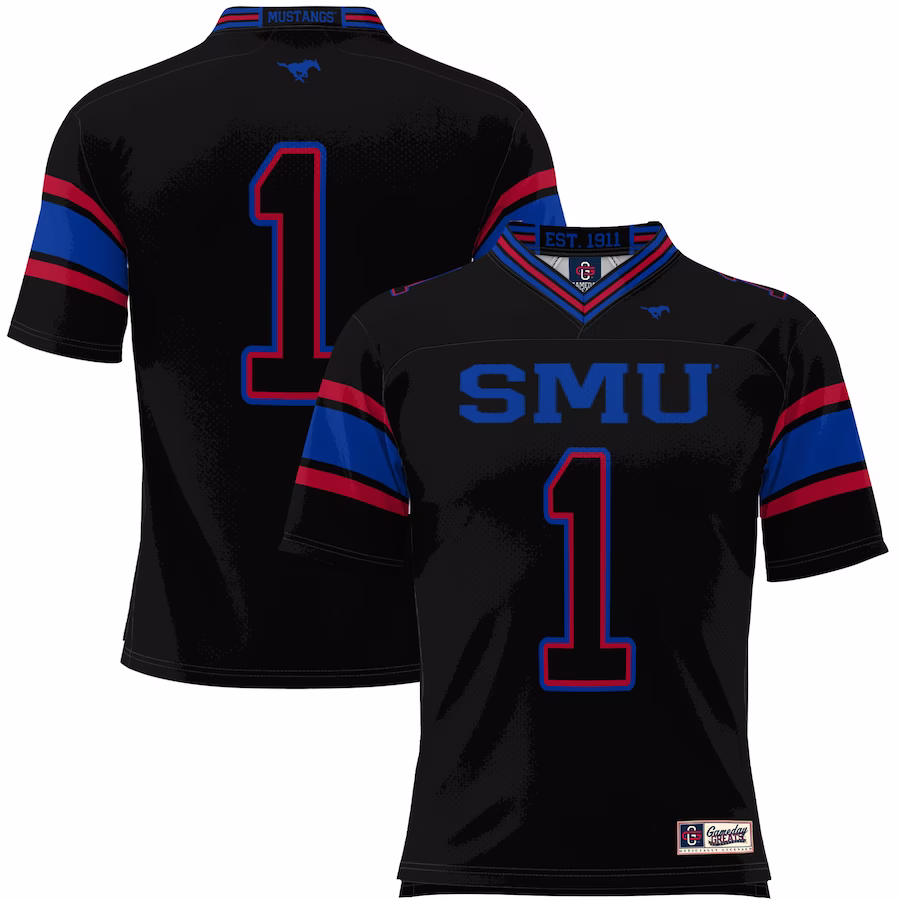 #1 SMU Mustangs GameDay Greats Youth Endzone Football Jersey - Black - Jersey