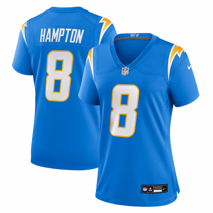 Women's Los Angeles Chargers Omarion Hampton Nike Powder Blue Team Game Jersey - Jersey