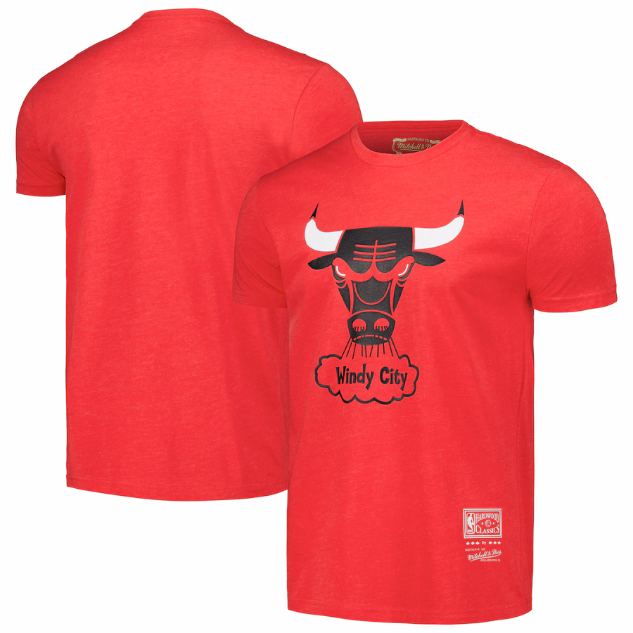 Unisex Chicago Bulls  Mitchell & Ness Red Hardwood Classics MVP Throwback Logo T-Shirt - Jersey