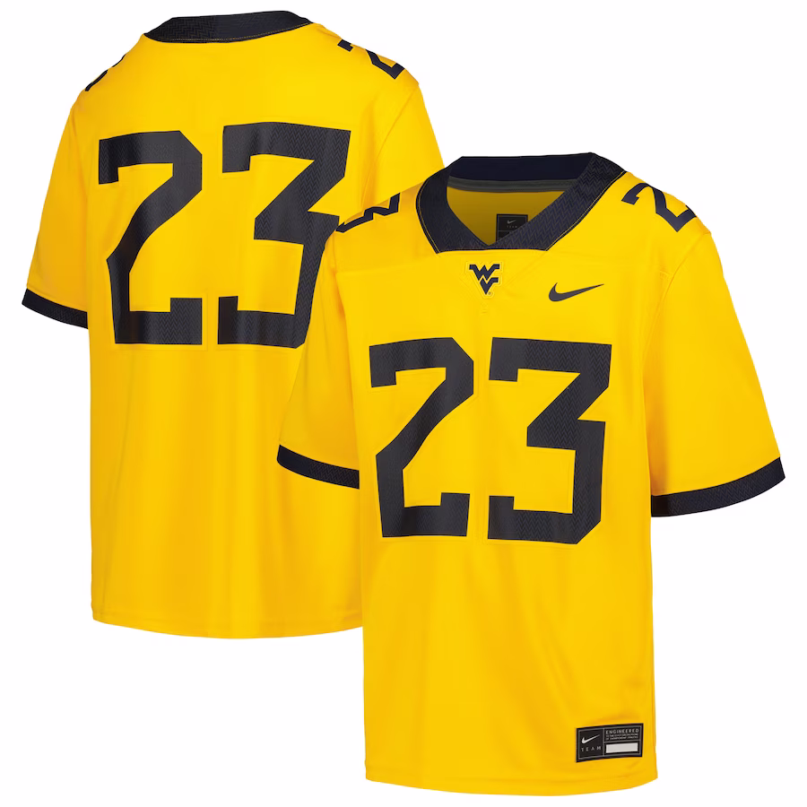 #23 West Virginia Mountaineers Nike Youth Football Game Jersey - Gold - Jersey