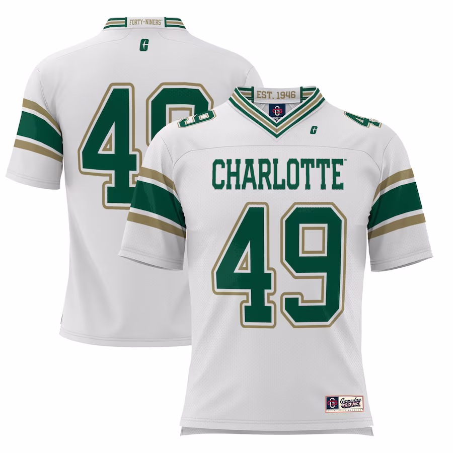 #49 Charlotte 49ers GameDay Greats Youth Football Jersey - White - Jersey