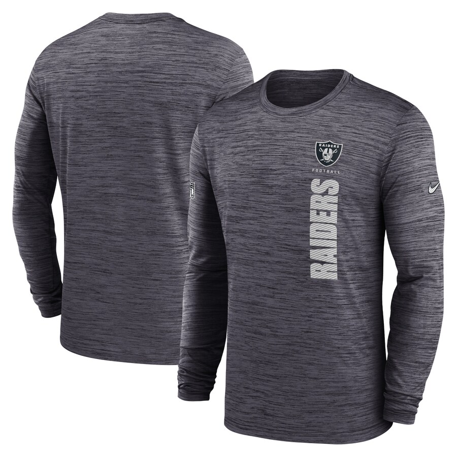 Men's Las Vegas Raiders Nike Black 2024 Sideline Velocity Performance Long Sleeve T-Shirt - Jersey