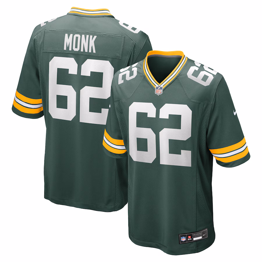 Men's Green Bay Packers Jacob Monk Nike Green Game Jersey - Jersey