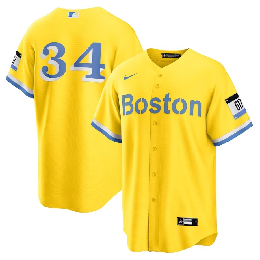 Men's Boston Red Sox David Ortiz Nike Gold Retired Player City Connect Replica Jersey - Jersey