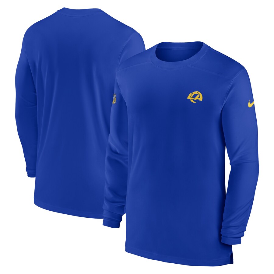 Men's Los Angeles Rams Nike Royal Sideline Coach Performance Long Sleeve T-Shirt - Jersey