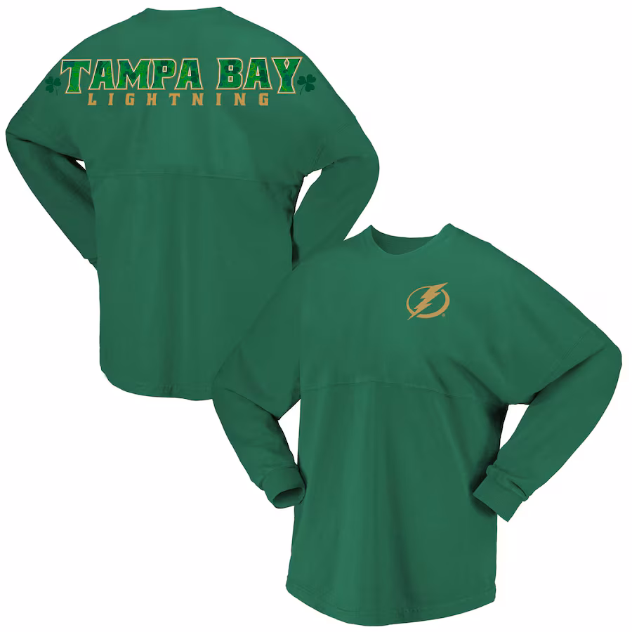 Women's Tampa Bay Lightning Fanatics Kelly Green St. Patrick's Day Spirit Jersey T-Shirt - Jersey